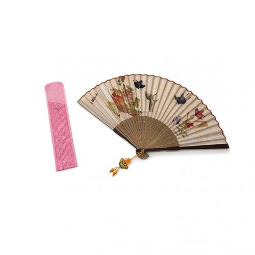 초충도 전통 실크부채
