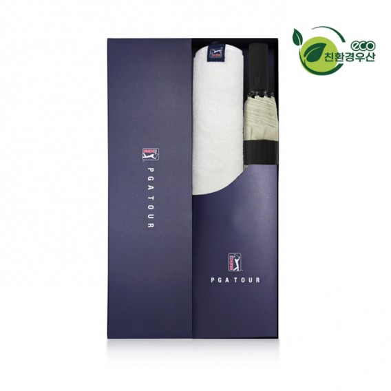 상품 이미지: PGA 친환경그린 3단완전자동 우산+260g코마사타올세트