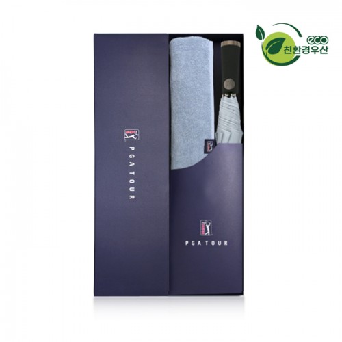 PGA 친환경그린 2단자동 우산+200g코마사타올세트