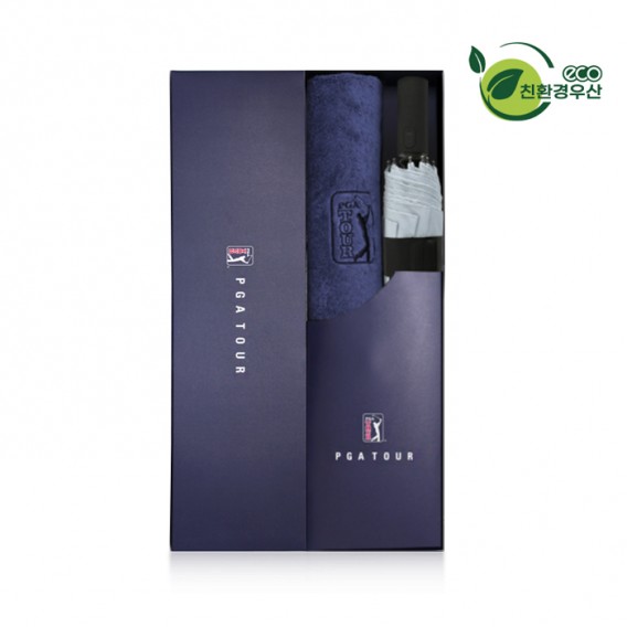 상품 이미지: PGA 친환경그린 3단완전자동 우산+190g호텔타올세트
