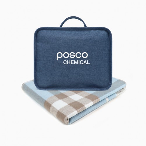 스퀘어 빅체크 항공 핸디백 무릎담요
