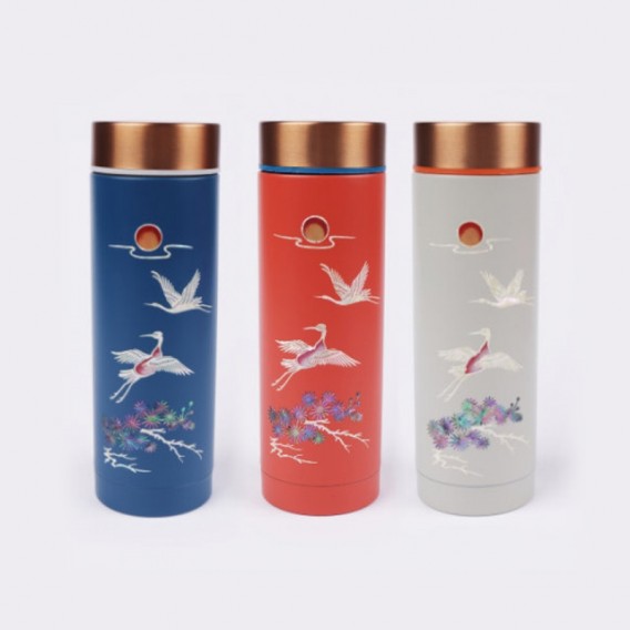 상품 이미지: 채색 월하송학 나전 텀블러 500ml