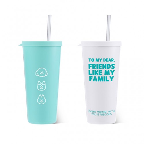 애플민트 리유저블 빨대텀블러 670ml