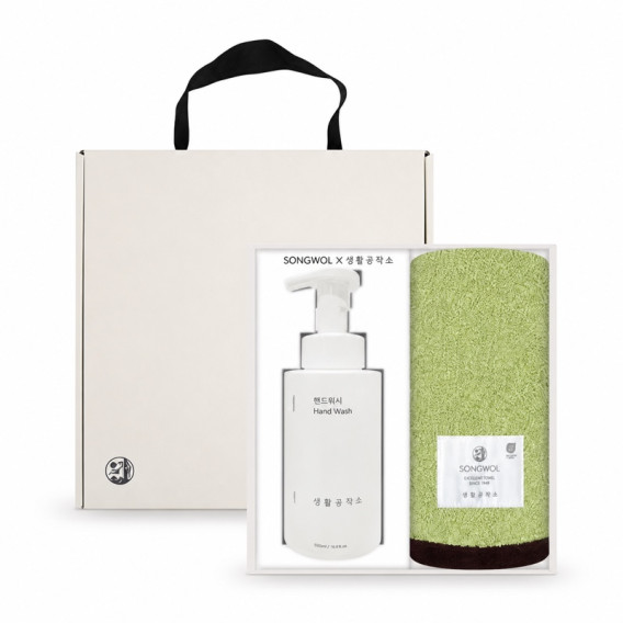 상품 이미지: 송월 에센셜 뱀부 타올 1P 생활공작소 핸드워시 500ml 세트