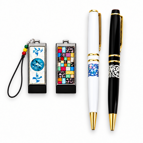 상품 이미지: 자개 USB 금장볼펜 2종 세트 전통문양